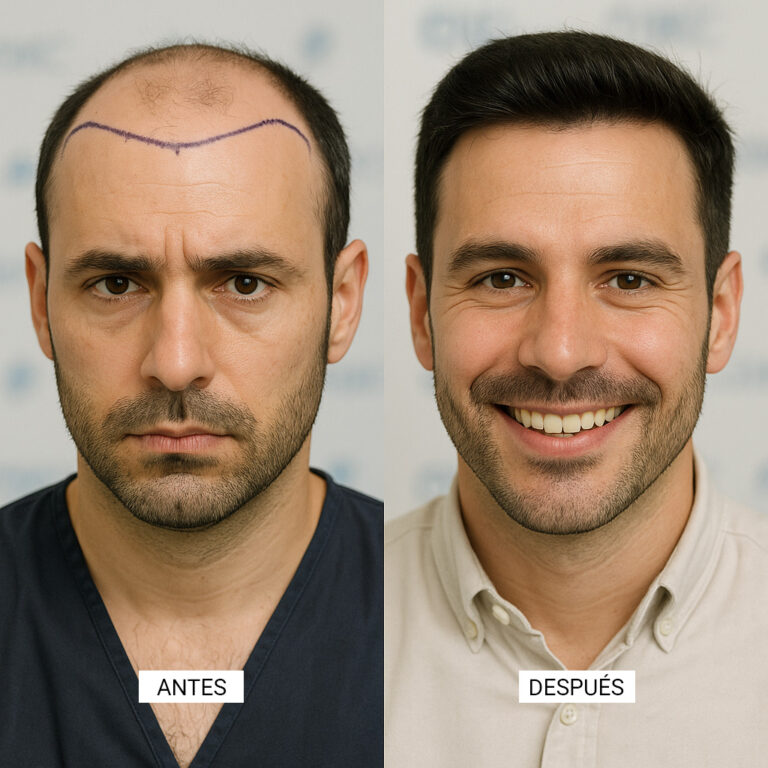 Antes y despues injerto Capilar Malaga
