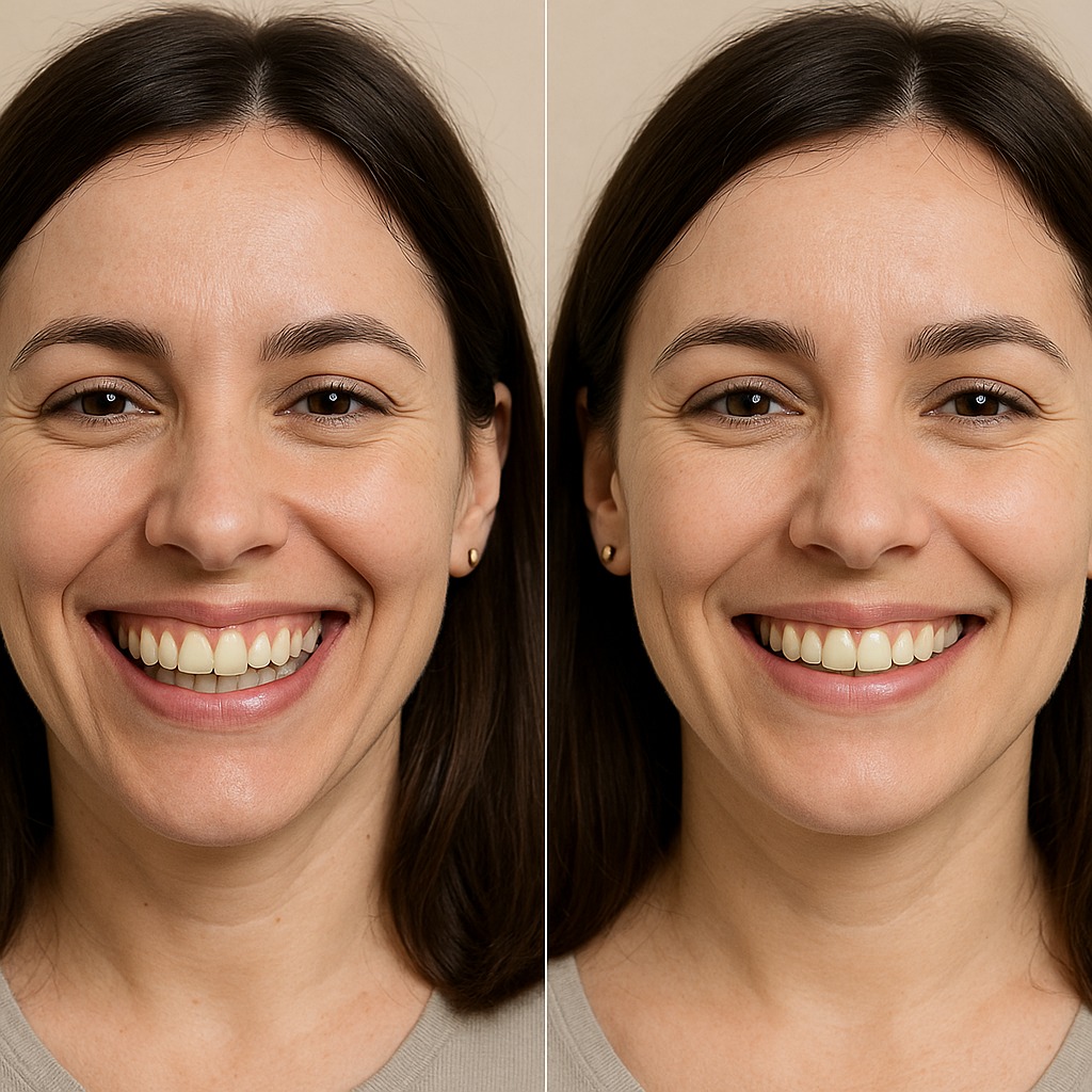 antes y despues Tratamiento Sonrisa Gingival Malaga - Neuromoduladores Malaga