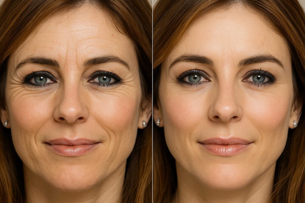 antes y despues eliminacion de arrugas fullface - Neuromoduladores - botox - Malaga Rejuvelook