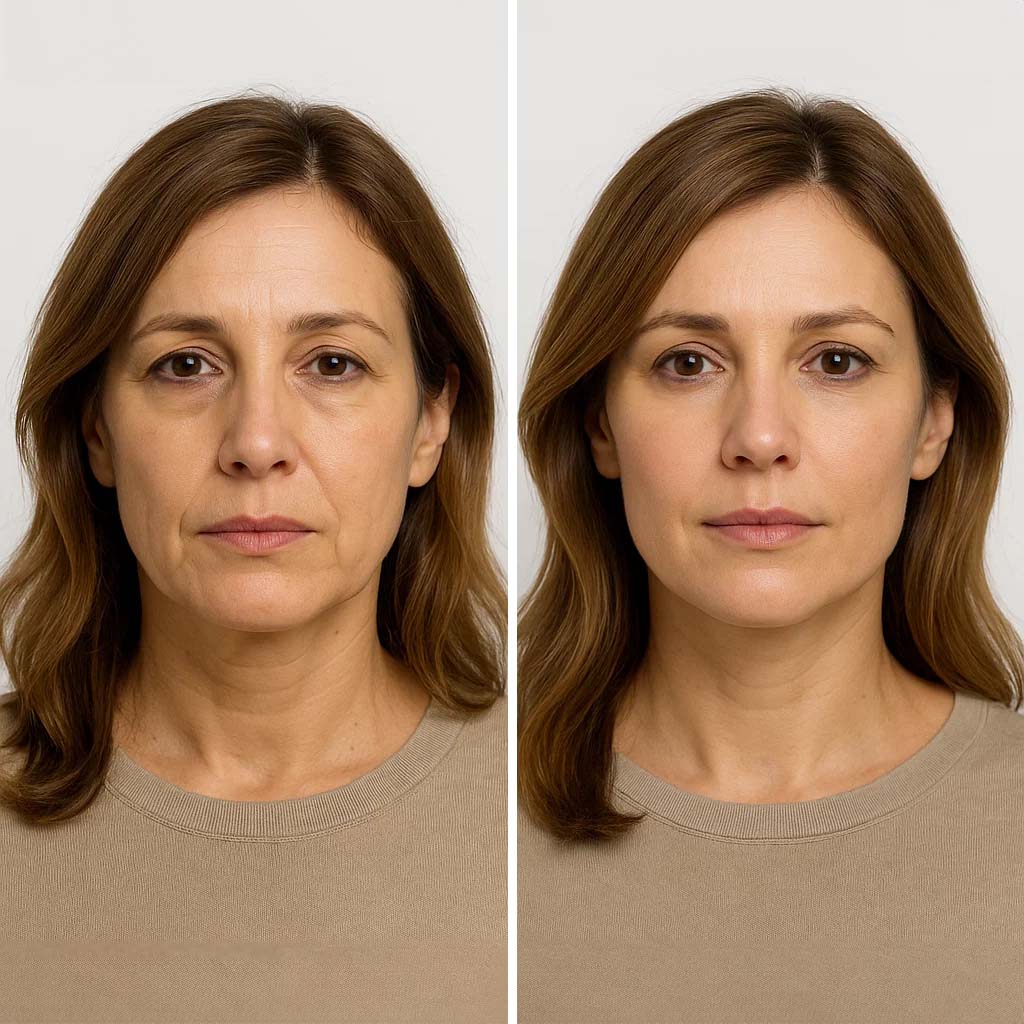 Mujer española luego de realizar un tratamiento de Relleno de Surco Nasogeniano